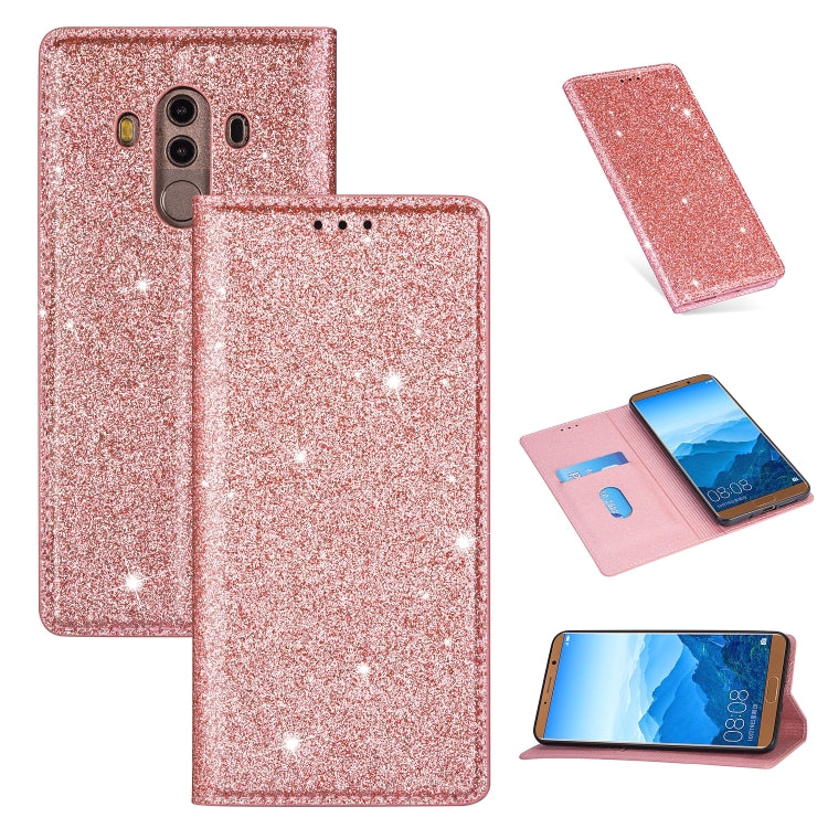 Ultrathin Glitter Magnetic Horizontal Flip Leather Case with Holder & Card Slots, For Huawei P40 Lite, For Huawei P40, For Huawei P40 Pro, For Huawei Mate 20 Pro, For Huawei Mate 10 Lite, For Huawei Mate 10 Pro, For Huawei Mate 20, For Huawei Mate 20 L...