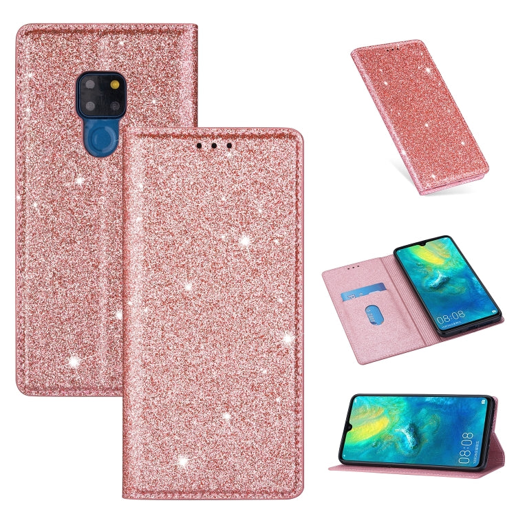 Ultrathin Glitter Magnetic Horizontal Flip Leather Case with Holder & Card Slots, For Huawei P40 Lite, For Huawei P40, For Huawei P40 Pro, For Huawei Mate 20 Pro, For Huawei Mate 10 Lite, For Huawei Mate 10 Pro, For Huawei Mate 20, For Huawei Mate 20 L...