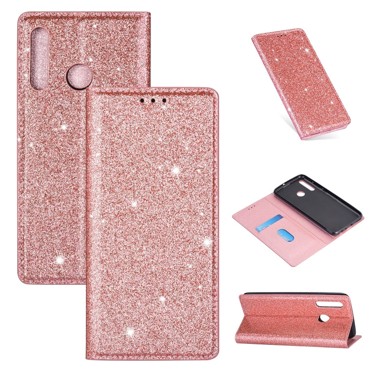 Ultrathin Glitter Magnetic Horizontal Flip Leather Case with Holder & Card Slots, For Huawei P40 Lite, For Huawei P40, For Huawei P40 Pro, For Huawei Mate 20 Pro, For Huawei Mate 10 Lite, For Huawei Mate 10 Pro, For Huawei Mate 20, For Huawei Mate 20 L...
