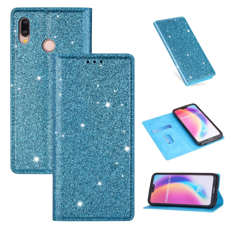 Ultrathin Glitter Magnetic Horizontal Flip Leather Case with Holder & Card Slots, For Huawei P40 Lite, For Huawei P40, For Huawei P40 Pro, For Huawei Mate 20 Pro, For Huawei Mate 10 Lite, For Huawei Mate 10 Pro, For Huawei Mate 20, For Huawei Mate 20 L...