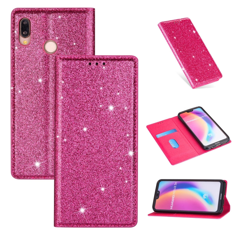 Ultrathin Glitter Magnetic Horizontal Flip Leather Case with Holder & Card Slots, For Huawei P40 Lite, For Huawei P40, For Huawei P40 Pro, For Huawei Mate 20 Pro, For Huawei Mate 10 Lite, For Huawei Mate 10 Pro, For Huawei Mate 20, For Huawei Mate 20 L...