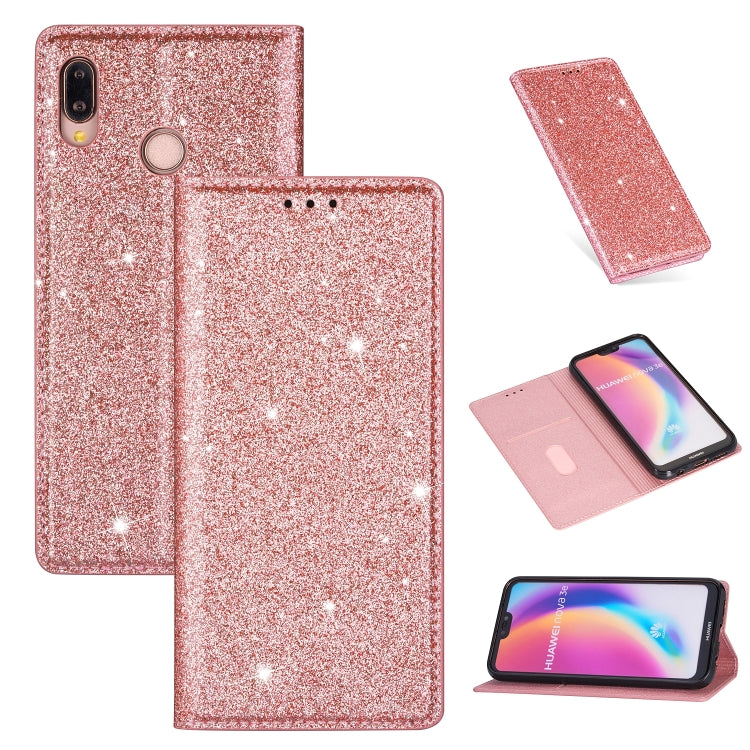 Ultrathin Glitter Magnetic Horizontal Flip Leather Case with Holder & Card Slots, For Huawei P40 Lite, For Huawei P40, For Huawei P40 Pro, For Huawei Mate 20 Pro, For Huawei Mate 10 Lite, For Huawei Mate 10 Pro, For Huawei Mate 20, For Huawei Mate 20 L...