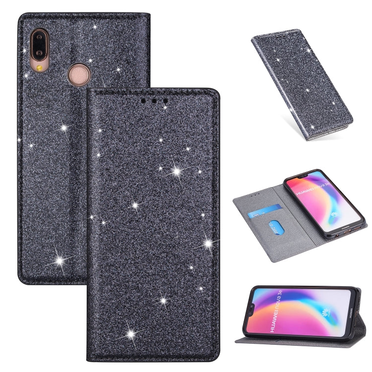 Ultrathin Glitter Magnetic Horizontal Flip Leather Case with Holder & Card Slots, For Huawei P40 Lite, For Huawei P40, For Huawei P40 Pro, For Huawei Mate 20 Pro, For Huawei Mate 10 Lite, For Huawei Mate 10 Pro, For Huawei Mate 20, For Huawei Mate 20 L...