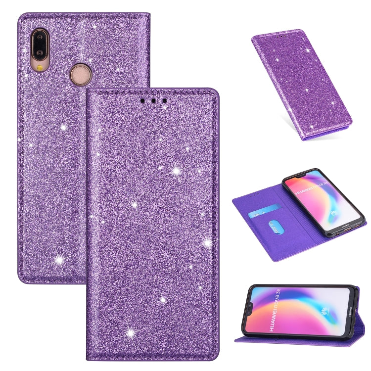 Ultrathin Glitter Magnetic Horizontal Flip Leather Case with Holder & Card Slots, For Huawei P40 Lite, For Huawei P40, For Huawei P40 Pro, For Huawei Mate 20 Pro, For Huawei Mate 10 Lite, For Huawei Mate 10 Pro, For Huawei Mate 20, For Huawei Mate 20 L...