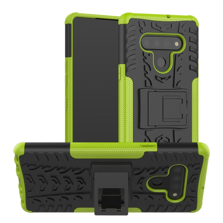 Tire Texture Shockproof TPU + PC Protective Case with Holder, For Xiaomi Redmi 9, For Huawei Honor 9X Lite, For Xiaomi Redmi 10X 5G, For Nokia 5.3, For Motorola Moto G8 Power Lite, For Huawei P Smart (2020), For LG Stylo 6