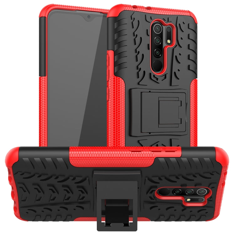 Tire Texture Shockproof TPU + PC Protective Case with Holder, For Xiaomi Redmi 9, For Huawei Honor 9X Lite, For Xiaomi Redmi 10X 5G, For Nokia 5.3, For Motorola Moto G8 Power Lite, For Huawei P Smart (2020), For LG Stylo 6