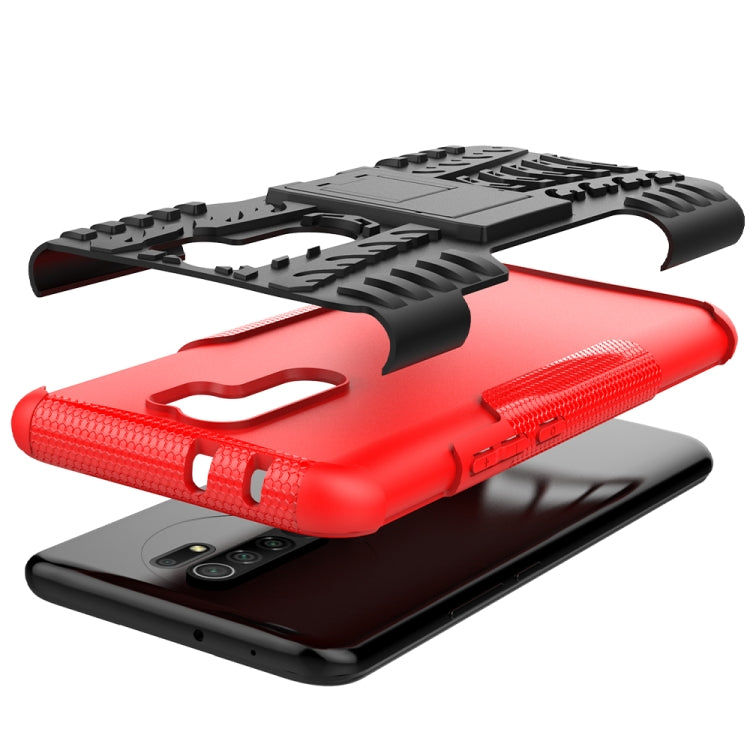 Tire Texture Shockproof TPU + PC Protective Case with Holder, For Xiaomi Redmi 9, For Huawei Honor 9X Lite, For Xiaomi Redmi 10X 5G, For Nokia 5.3, For Motorola Moto G8 Power Lite, For Huawei P Smart (2020), For LG Stylo 6