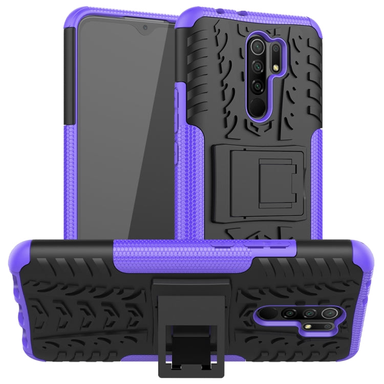 Tire Texture Shockproof TPU + PC Protective Case with Holder, For Xiaomi Redmi 9, For Huawei Honor 9X Lite, For Xiaomi Redmi 10X 5G, For Nokia 5.3, For Motorola Moto G8 Power Lite, For Huawei P Smart (2020), For LG Stylo 6