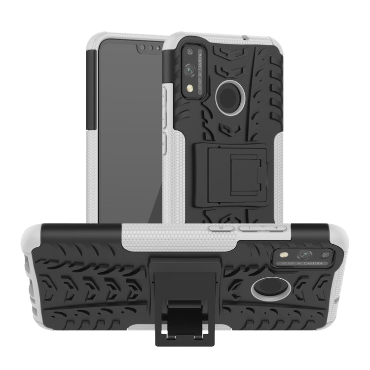 Tire Texture Shockproof TPU + PC Protective Case with Holder, For Xiaomi Redmi 9, For Huawei Honor 9X Lite, For Xiaomi Redmi 10X 5G, For Nokia 5.3, For Motorola Moto G8 Power Lite, For Huawei P Smart (2020), For LG Stylo 6
