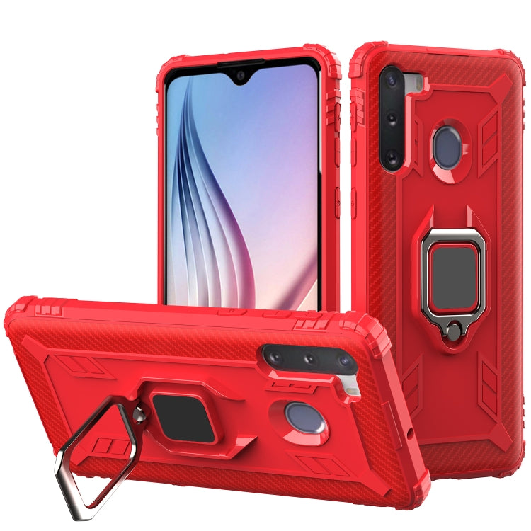 Carbon Fiber Protective Case with 360 Degree Rotating Ring Holder, For Samsung Galaxy A21 (US), For Samsung Galaxy A71 (5G), For Samsung Galaxy A51 (5G), For Xiaomi Mi 10 Lite / Youth (5G), For Xiaomi Redmi 9A, For Xiaomi Redmi 9C, For Huawei Y6p������...