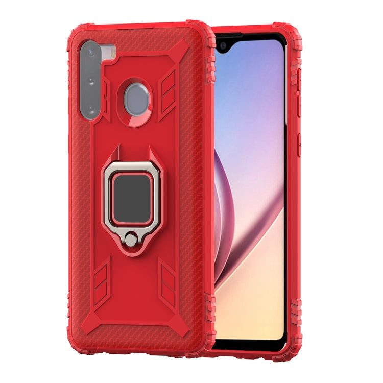 Carbon Fiber Protective Case with 360 Degree Rotating Ring Holder, For Samsung Galaxy A21 (US), For Samsung Galaxy A71 (5G), For Samsung Galaxy A51 (5G), For Xiaomi Mi 10 Lite / Youth (5G), For Xiaomi Redmi 9A, For Xiaomi Redmi 9C, For Huawei Y6p������...