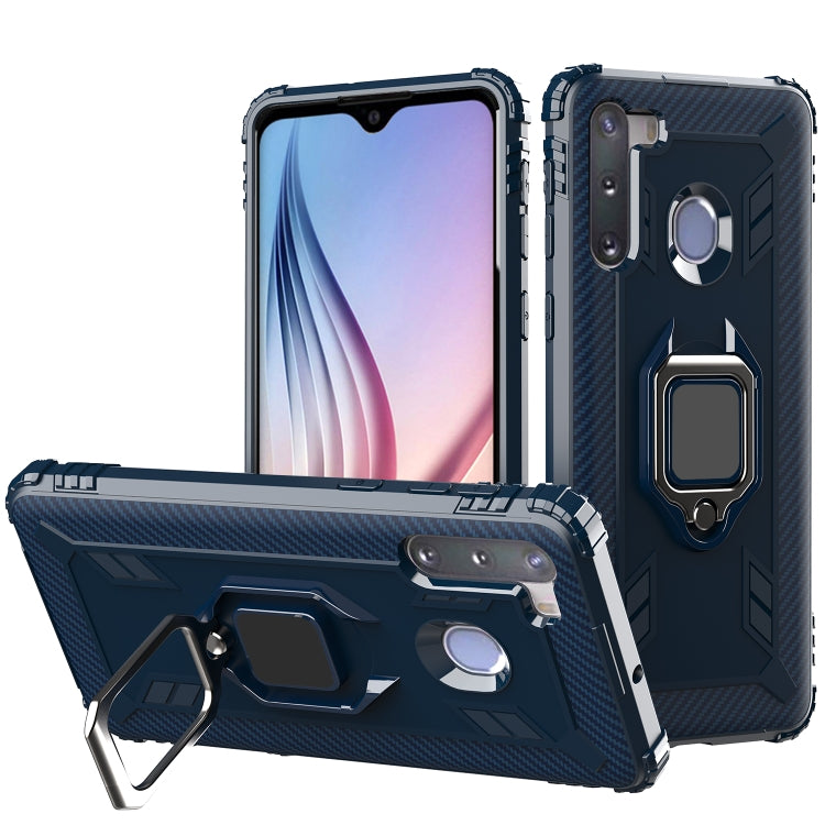 Carbon Fiber Protective Case with 360 Degree Rotating Ring Holder, For Samsung Galaxy A21 (US), For Samsung Galaxy A71 (5G), For Samsung Galaxy A51 (5G), For Xiaomi Mi 10 Lite / Youth (5G), For Xiaomi Redmi 9A, For Xiaomi Redmi 9C, For Huawei Y6p������...