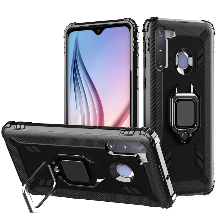 Carbon Fiber Protective Case with 360 Degree Rotating Ring Holder, For Samsung Galaxy A21 (US), For Samsung Galaxy A71 (5G), For Samsung Galaxy A51 (5G), For Xiaomi Mi 10 Lite / Youth (5G), For Xiaomi Redmi 9A, For Xiaomi Redmi 9C, For Huawei Y6p������...