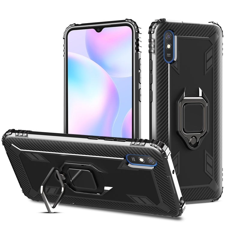 Carbon Fiber Protective Case with 360 Degree Rotating Ring Holder, For Samsung Galaxy A21 (US), For Samsung Galaxy A71 (5G), For Samsung Galaxy A51 (5G), For Xiaomi Mi 10 Lite / Youth (5G), For Xiaomi Redmi 9A, For Xiaomi Redmi 9C, For Huawei Y6p������...