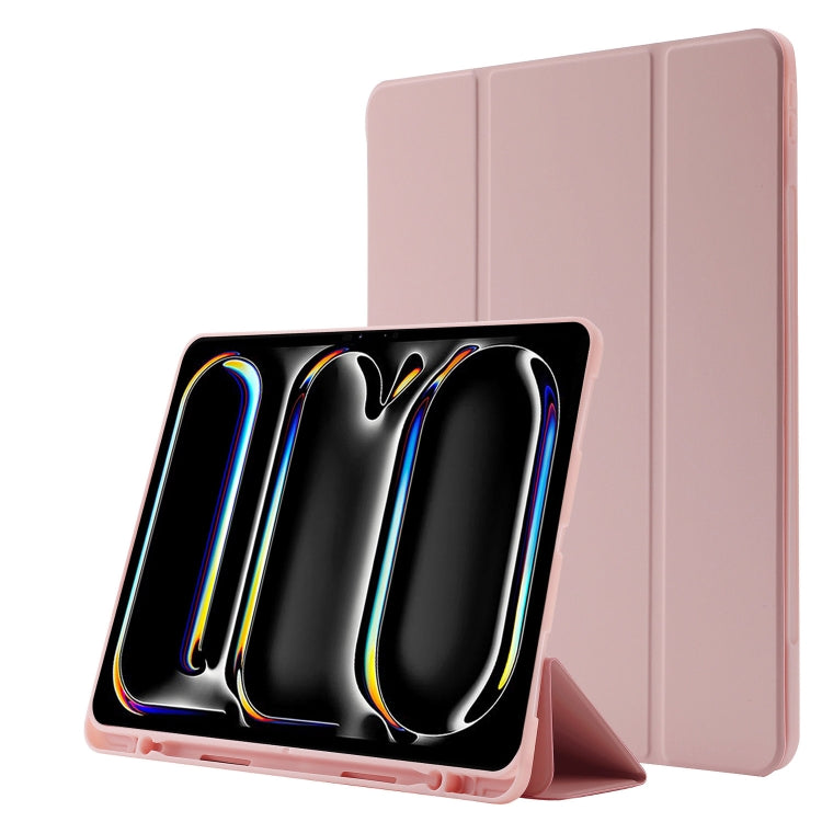 Skin Feel Tri-fold Leather Tablet Case with Pen Slot, For iPad Air 11 2025 / 2024, For iPad Air 13 2025 / 2024, For iPad Pro 13 2024, For iPad Pro 11 2024