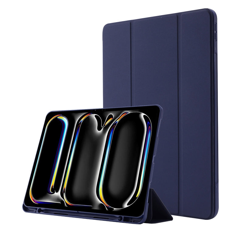 Skin Feel Tri-fold Leather Tablet Case with Pen Slot, For iPad Air 11 2025 / 2024, For iPad Air 13 2025 / 2024, For iPad Pro 13 2024, For iPad Pro 11 2024