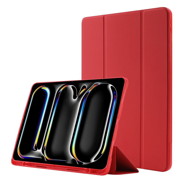 Skin Feel Tri-fold Leather Tablet Case with Pen Slot, For iPad Air 11 2025 / 2024, For iPad Air 13 2025 / 2024, For iPad Pro 13 2024, For iPad Pro 11 2024