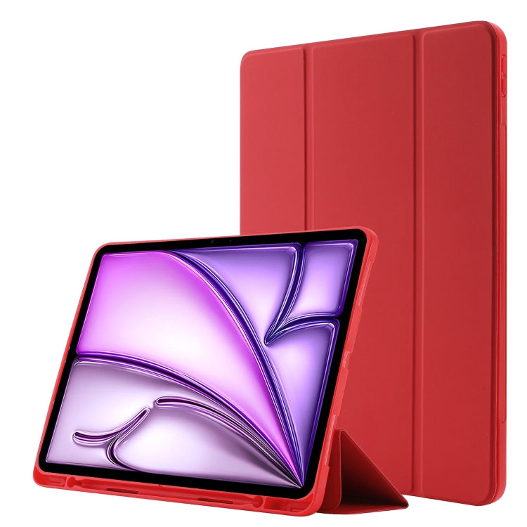 Skin Feel Tri-fold Leather Tablet Case with Pen Slot, For iPad Air 11 2025 / 2024, For iPad Air 13 2025 / 2024, For iPad Pro 13 2024, For iPad Pro 11 2024