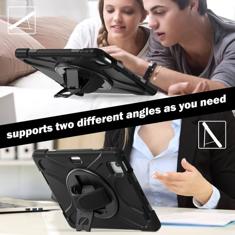 Rotatable Holder Silicone Hybrid PC Tablet Case with Shoulder Strap, For iPad Air 11 2024 / Air 11 2025, For iPad Air 13 2024 / Air 13 2025, For iPad Pro 13 2024, For iPad Pro 11 2024