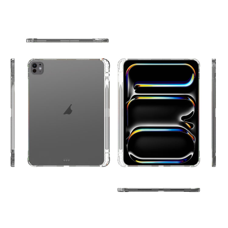Highly Transparent TPU Full Thicken Corners Shockproof Protective Case with Pen Slot, For iPad Pro 13 2024, For iPad Pro 11 2024