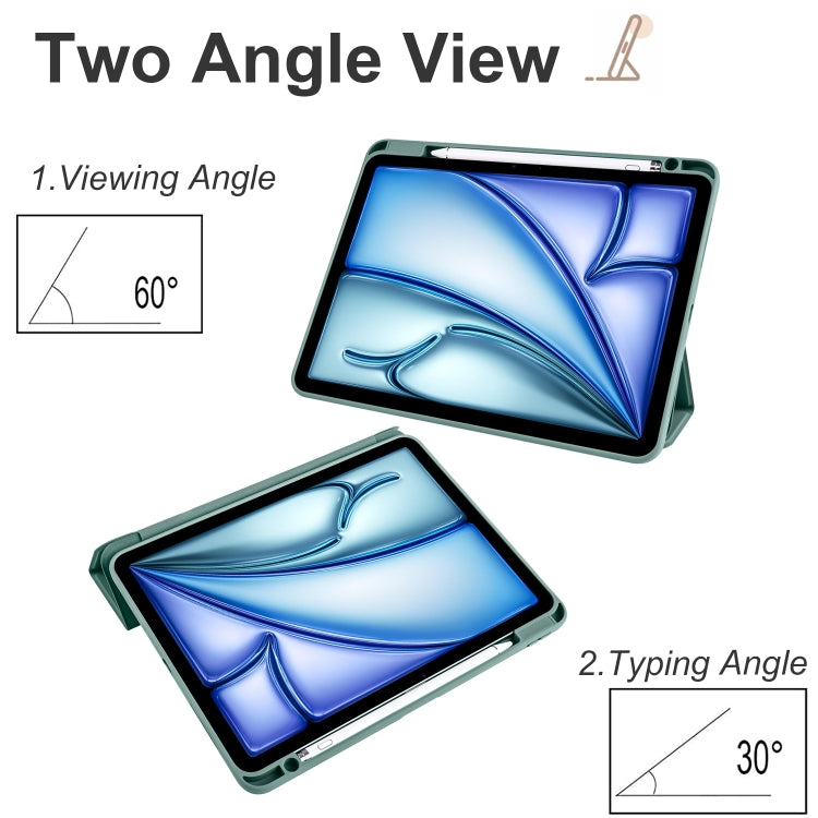Acrylic 3-folding Smart Leather Tablet Case, For iPad Air 11 2024 / 2025, For iPad Pro 13 2024, For iPad Pro 11 2024
