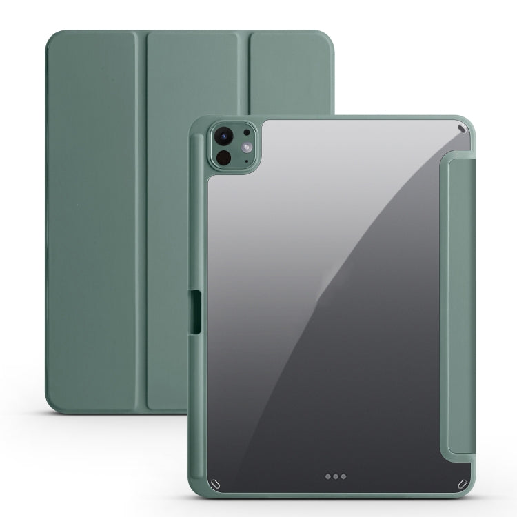 Acrylic 3-folding Smart Leather Tablet Case, For iPad Air 11 2024 / 2025, For iPad Pro 13 2024, For iPad Pro 11 2024