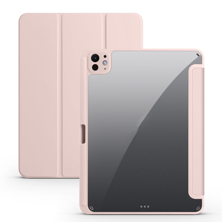 Acrylic 3-folding Smart Leather Tablet Case, For iPad Air 11 2024 / 2025, For iPad Pro 13 2024, For iPad Pro 11 2024