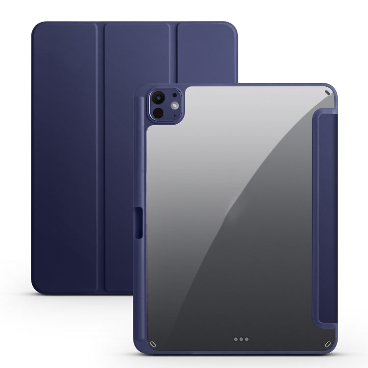 Acrylic 3-folding Smart Leather Tablet Case, For iPad Air 11 2024 / 2025, For iPad Pro 13 2024, For iPad Pro 11 2024