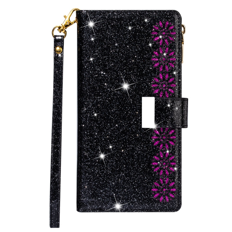 Multi-card Slots Starry Sky Laser Carving Glitter Zipper Horizontal Flip Leather Case with Holder & Wallet & Lanyard, For Huawei Mate 10 Lite, For Huawei Mate 10 Pro, For Huawei Mate 20, For Huawei Mate 20 lite, For Huawei Mate 20 Pro, For Huawei P20 l...