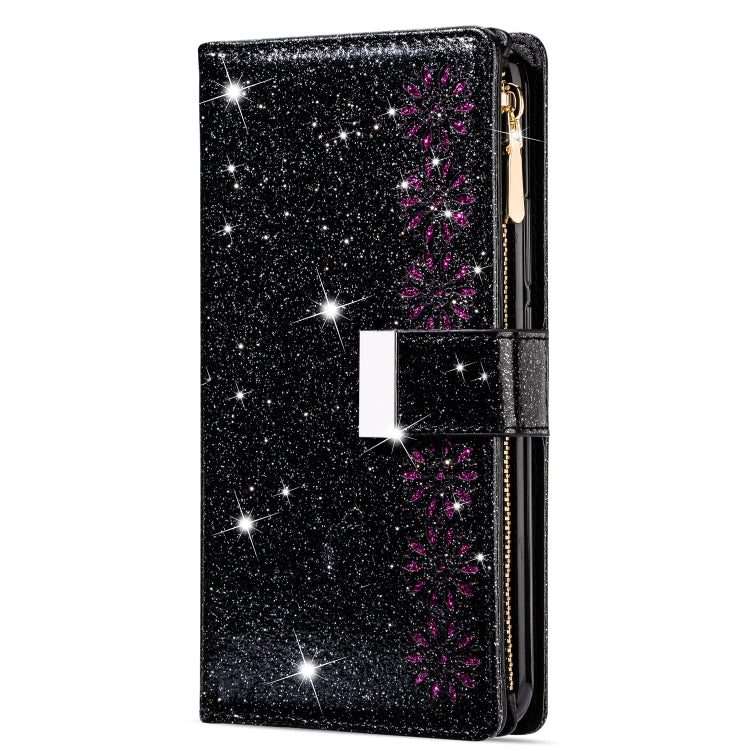 Multi-card Slots Starry Sky Laser Carving Glitter Zipper Horizontal Flip Leather Case with Holder & Wallet & Lanyard, For Huawei Mate 10 Lite, For Huawei Mate 10 Pro, For Huawei Mate 20, For Huawei Mate 20 lite, For Huawei Mate 20 Pro, For Huawei P20 l...