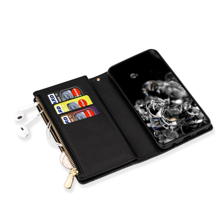 Multi-card Slots Starry Sky Laser Carving Glitter Zipper Horizontal Flip Leather Case with Holder & Wallet & Lanyard, For Huawei Mate 10 Lite, For Huawei Mate 10 Pro, For Huawei Mate 20, For Huawei Mate 20 lite, For Huawei Mate 20 Pro, For Huawei P20 l...