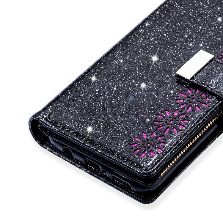 Multi-card Slots Starry Sky Laser Carving Glitter Zipper Horizontal Flip Leather Case with Holder & Wallet & Lanyard, For Huawei Mate 10 Lite, For Huawei Mate 10 Pro, For Huawei Mate 20, For Huawei Mate 20 lite, For Huawei Mate 20 Pro, For Huawei P20 l...