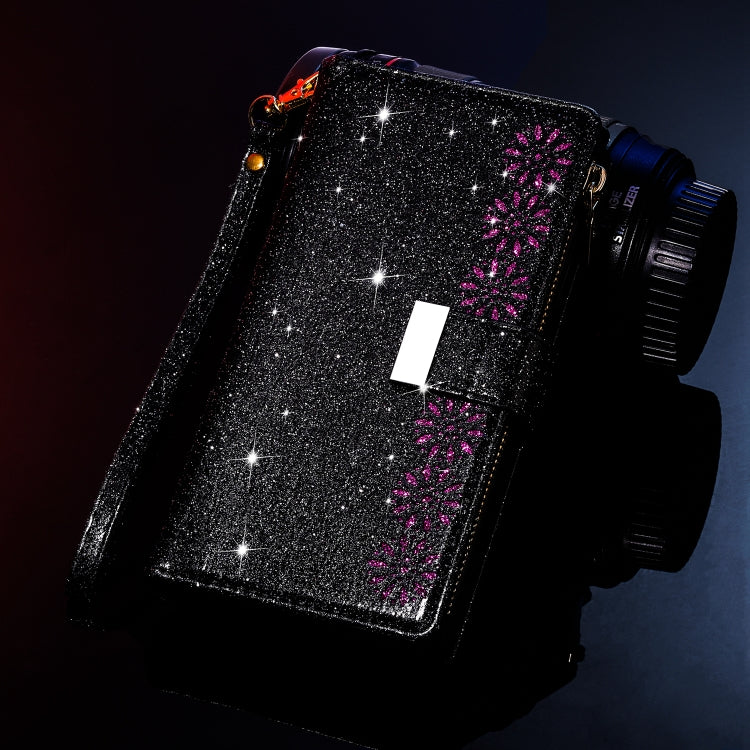 Multi-card Slots Starry Sky Laser Carving Glitter Zipper Horizontal Flip Leather Case with Holder & Wallet & Lanyard, For Huawei Mate 10 Lite, For Huawei Mate 10 Pro, For Huawei Mate 20, For Huawei Mate 20 lite, For Huawei Mate 20 Pro, For Huawei P20 l...
