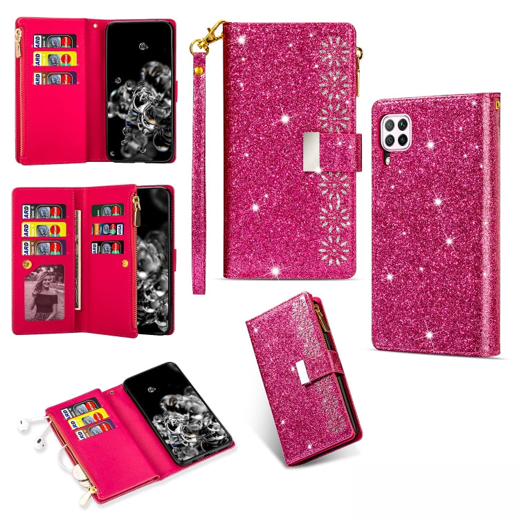 Multi-card Slots Starry Sky Laser Carving Glitter Zipper Horizontal Flip Leather Case with Holder & Wallet & Lanyard, For Huawei Mate 10 Lite, For Huawei Mate 10 Pro, For Huawei Mate 20, For Huawei Mate 20 lite, For Huawei Mate 20 Pro, For Huawei P20 l...