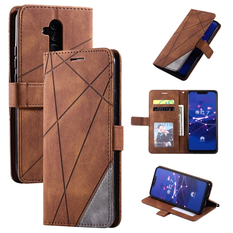 Skin Feel Splicing Horizontal Flip Leather Case with Holder & Card Slots & Wallet & Photo Frame, For Huawei P40 Lite, For Huawei Mate 20 Lite, For Huawei Honor 10 Lite, For Huawei Y5p / Honor 9s, For Huawei Honor 9A, For Huawei nova 7 SE���������������...