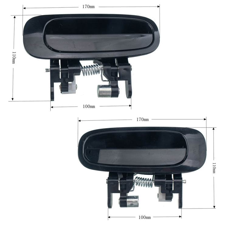 2 PCS Car Rear Door Outside Handle 69240-02040+69240-02040 for Toyota Carola 1998-2002