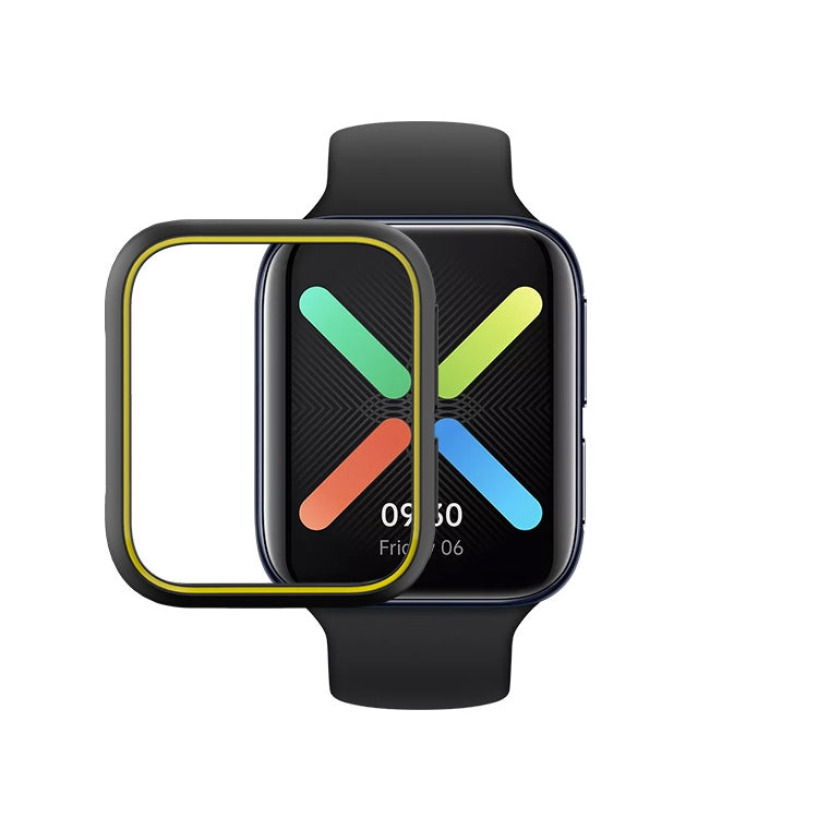 For OPPO Watch 46mm Smart Watch TPU Protective Case, Black+Yellow