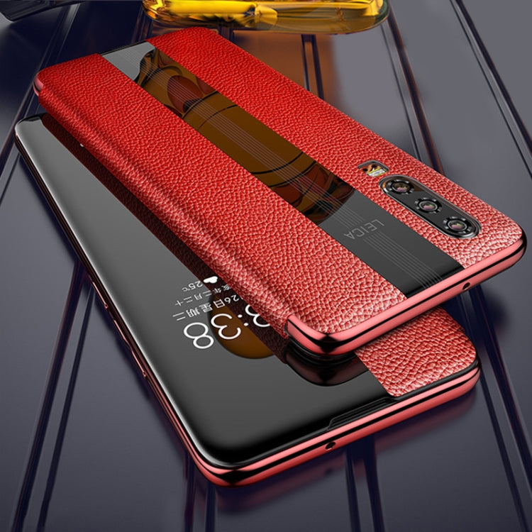 Genuine Leather Smart Flip Protective Case, For Huawei P30 Pro