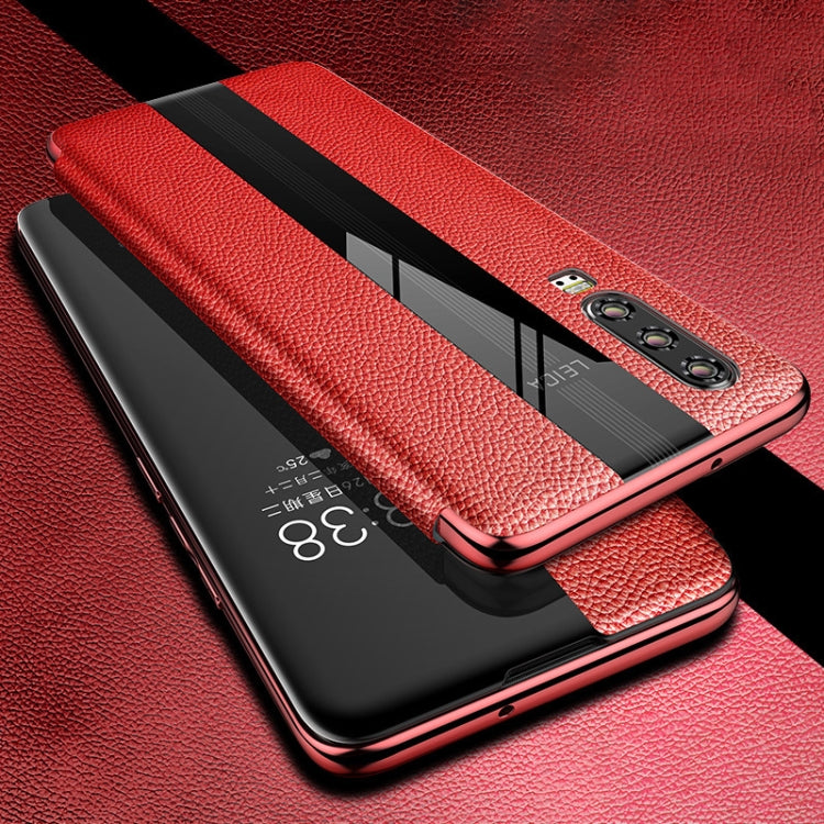 Genuine Leather Smart Flip Protective Case, For Huawei P30 Pro