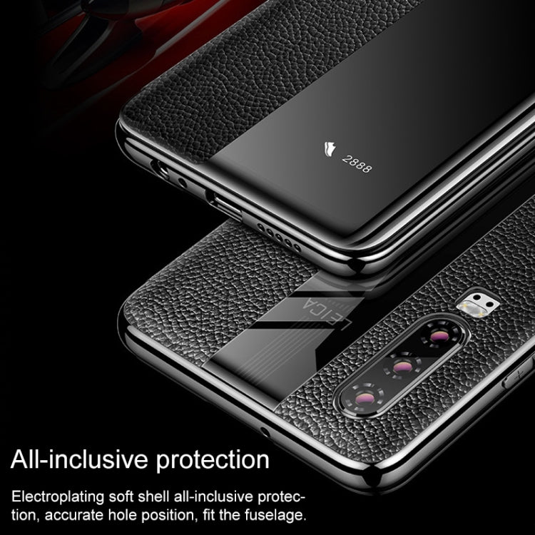 Genuine Leather Smart Flip Protective Case, For Huawei P30 Pro