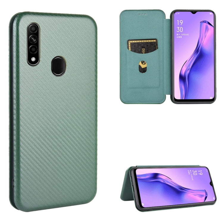 Carbon Fiber Texture Magnetic Horizontal Flip TPU + PC + PU Leather Case with Card Slot, For OPPO A5(AX5) / A3s / A12e, For OPPO A7(AX7) / A5s / AX5s / A12, For OPPO A8 / A31 (2020), For OPPO A9 (2020) / A11 / A11X / A5 (2020), For OPPO A52 / A72 / A92...