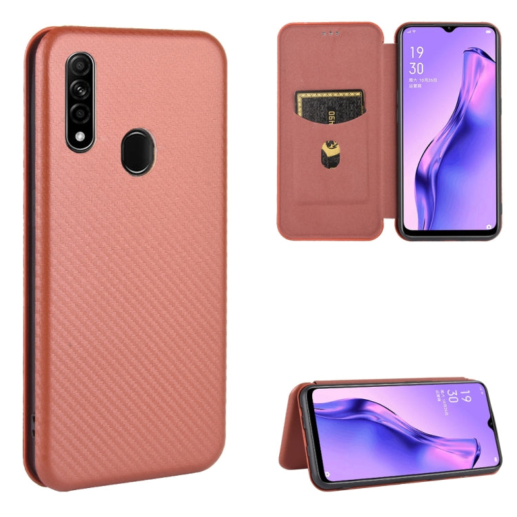 Carbon Fiber Texture Magnetic Horizontal Flip TPU + PC + PU Leather Case with Card Slot, For OPPO A5(AX5) / A3s / A12e, For OPPO A7(AX7) / A5s / AX5s / A12, For OPPO A8 / A31 (2020), For OPPO A9 (2020) / A11 / A11X / A5 (2020), For OPPO A52 / A72 / A92...
