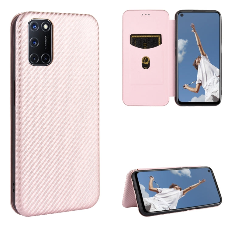 Carbon Fiber Texture Magnetic Horizontal Flip TPU + PC + PU Leather Case with Card Slot, For OPPO A5(AX5) / A3s / A12e, For OPPO A7(AX7) / A5s / AX5s / A12, For OPPO A8 / A31 (2020), For OPPO A9 (2020) / A11 / A11X / A5 (2020), For OPPO A52 / A72 / A92...