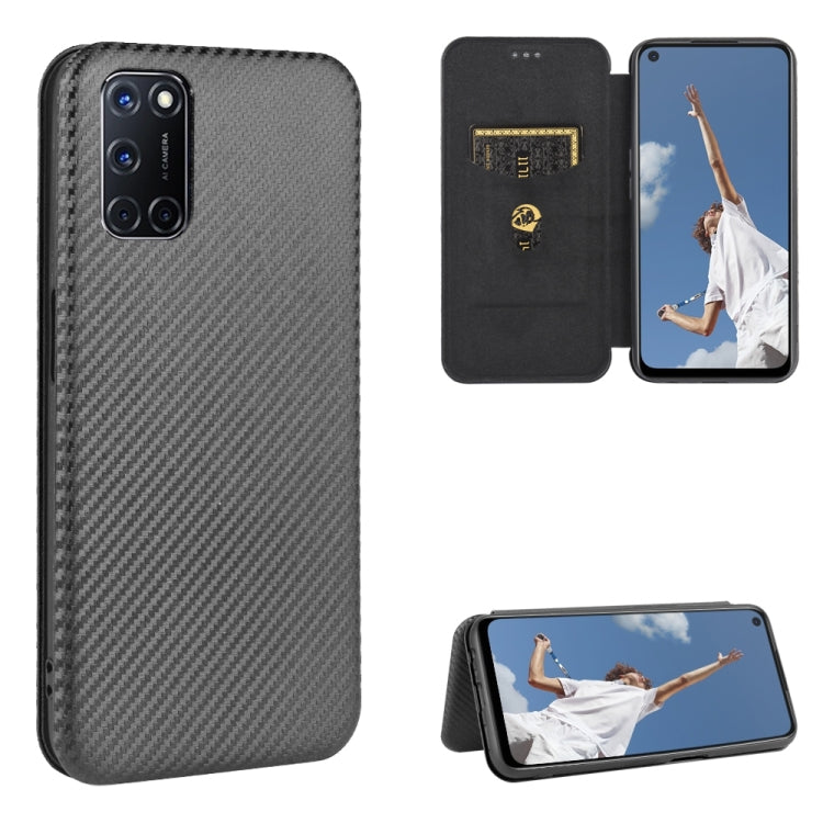 Carbon Fiber Texture Magnetic Horizontal Flip TPU + PC + PU Leather Case with Card Slot, For OPPO A5(AX5) / A3s / A12e, For OPPO A7(AX7) / A5s / AX5s / A12, For OPPO A8 / A31 (2020), For OPPO A9 (2020) / A11 / A11X / A5 (2020), For OPPO A52 / A72 / A92...