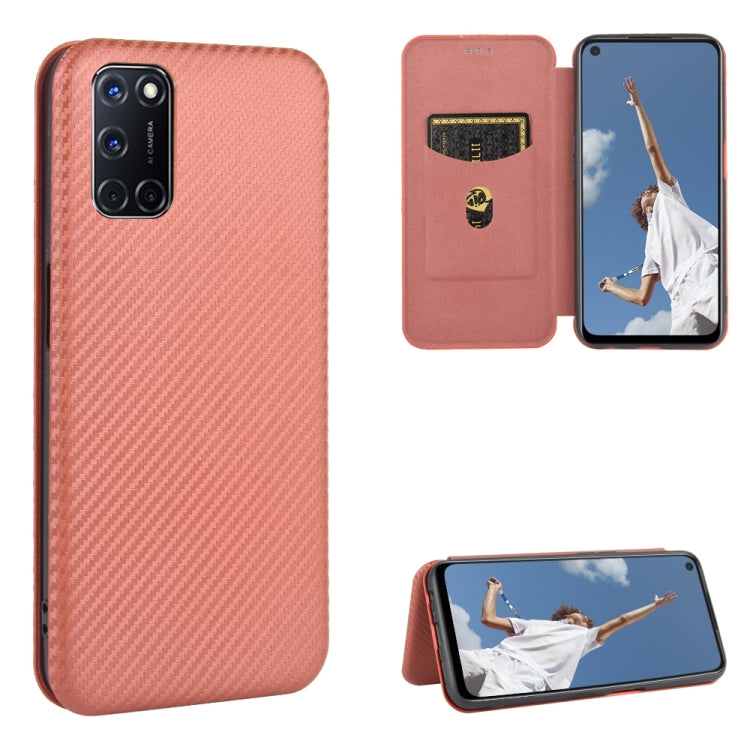 Carbon Fiber Texture Magnetic Horizontal Flip TPU + PC + PU Leather Case with Card Slot, For OPPO A5(AX5) / A3s / A12e, For OPPO A7(AX7) / A5s / AX5s / A12, For OPPO A8 / A31 (2020), For OPPO A9 (2020) / A11 / A11X / A5 (2020), For OPPO A52 / A72 / A92...