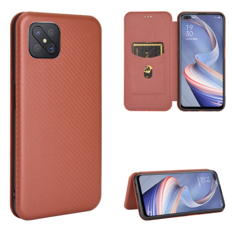 Carbon Fiber Texture Magnetic Horizontal Flip TPU + PC + PU Leather Case with Card Slot, For OPPO A5(AX5) / A3s / A12e, For OPPO A7(AX7) / A5s / AX5s / A12, For OPPO A8 / A31 (2020), For OPPO A9 (2020) / A11 / A11X / A5 (2020), For OPPO A52 / A72 / A92...