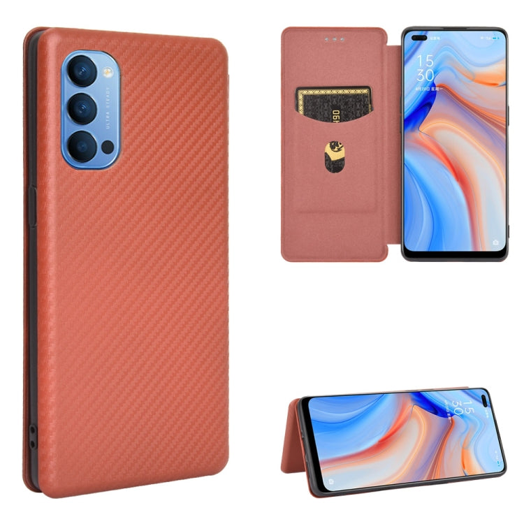 Carbon Fiber Texture Magnetic Horizontal Flip TPU + PC + PU Leather Case with Card Slot, For OPPO Reno4 4G, For OPPO Reno4 5G, For OPPO Reno4 Pro 4G, For OPPO Rnoe Ace, For OPPO Realme 5 Pro / Realme Q, For OPPO Realme 5 / Realme 5s, For OPPO Realme 6 ...