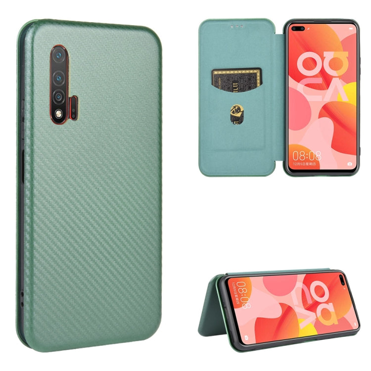 Carbon Fiber Texture Magnetic Horizontal Flip TPU + PC + PU Leather Case with Card Slot, For Huawei Mate 30 Pro, For Huawei Mate 30, For Huawei nova 6 SE / nova 7i, For Huawei P30, For Huawei Honor 10i / 20i, For Huawei Honor 20 / nova 5T��������������...