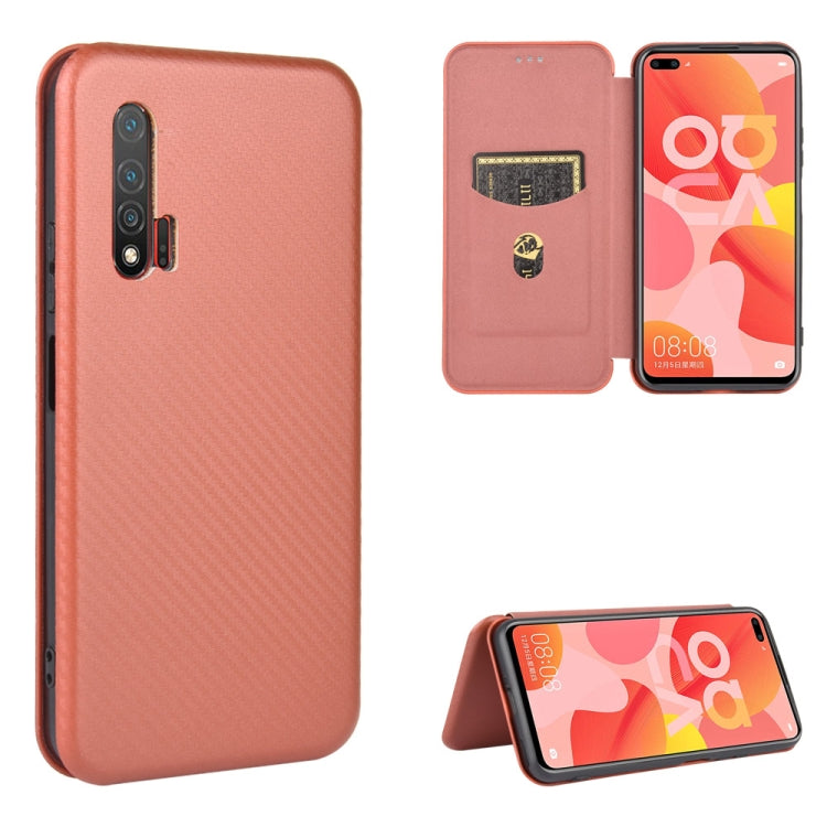 Carbon Fiber Texture Magnetic Horizontal Flip TPU + PC + PU Leather Case with Card Slot, For Huawei Mate 30 Pro, For Huawei Mate 30, For Huawei nova 6 SE / nova 7i, For Huawei P30, For Huawei Honor 10i / 20i, For Huawei Honor 20 / nova 5T��������������...