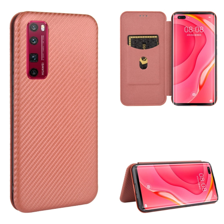 Carbon Fiber Texture Magnetic Horizontal Flip TPU + PC + PU Leather Case with Card Slot, For Huawei Mate 30 Pro, For Huawei Mate 30, For Huawei nova 6 SE / nova 7i, For Huawei P30, For Huawei Honor 10i / 20i, For Huawei Honor 20 / nova 5T��������������...
